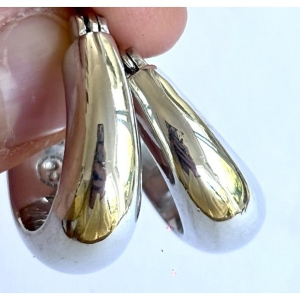 Arthur Court Aluminum Small Chunky Hoop Earrings 1 In Discontinued Jewelry